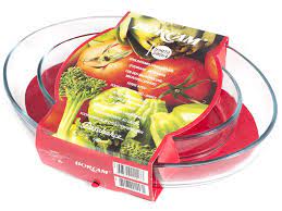 SET DE 2 PLATS A FOUR OVALES EN VERRE