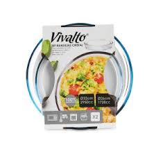 SET DE 2 PLATS A FOUR CIRCULAIRES EN VERRE